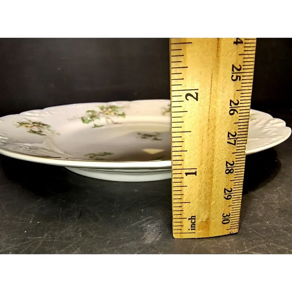 1905.  Salad Dessert Plate A. Lanternier Limoges France  Yellow Wild Flowers